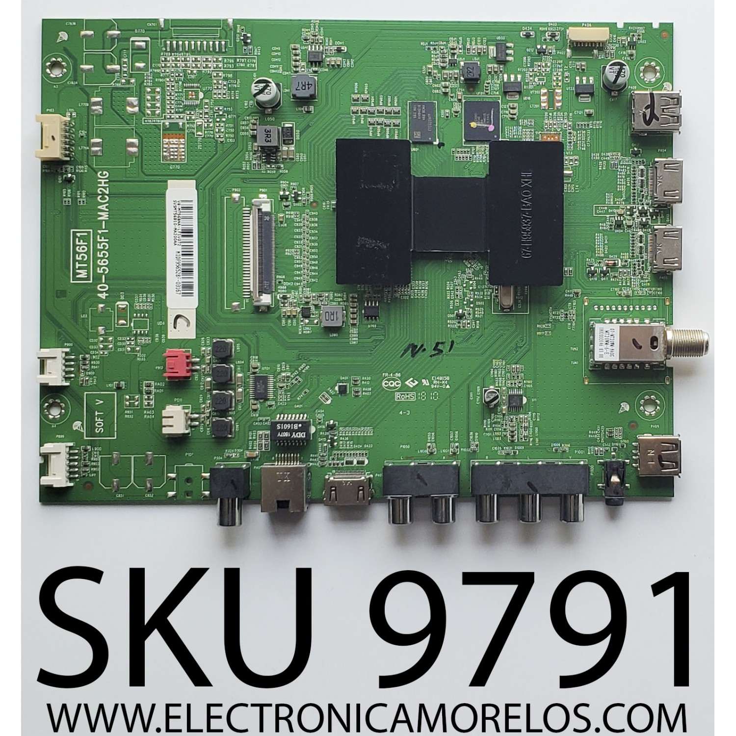 MAIN PARA TV HKPRO / NÚMERO DE PARTE SVSMT56B10-MA200AA / 40-5655F1-MAC2HG / MT56F1 / V8-MT56BNA-LF1V072 / MIDF956528F-03167 / PANEL LVF490LGDX E1 / DISPLAY LC490DUY(SH)(A2) / MODELO HKP49SM9	